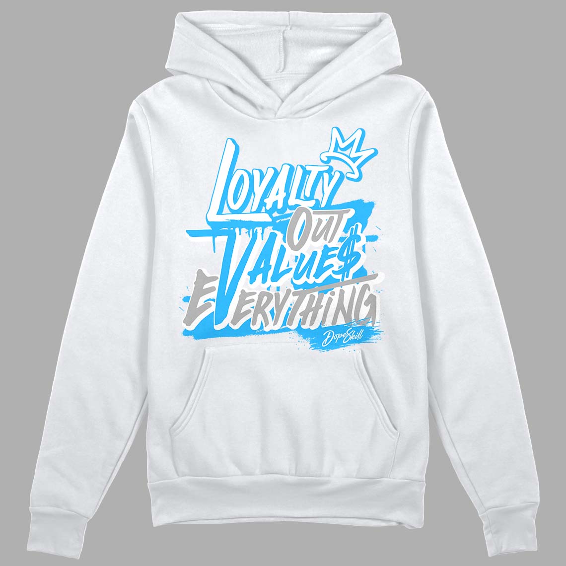 Jordan 2 Low "University Blue" DopeSkill Hoodie Sweatshirt LOVE Graphic Streetwear - White