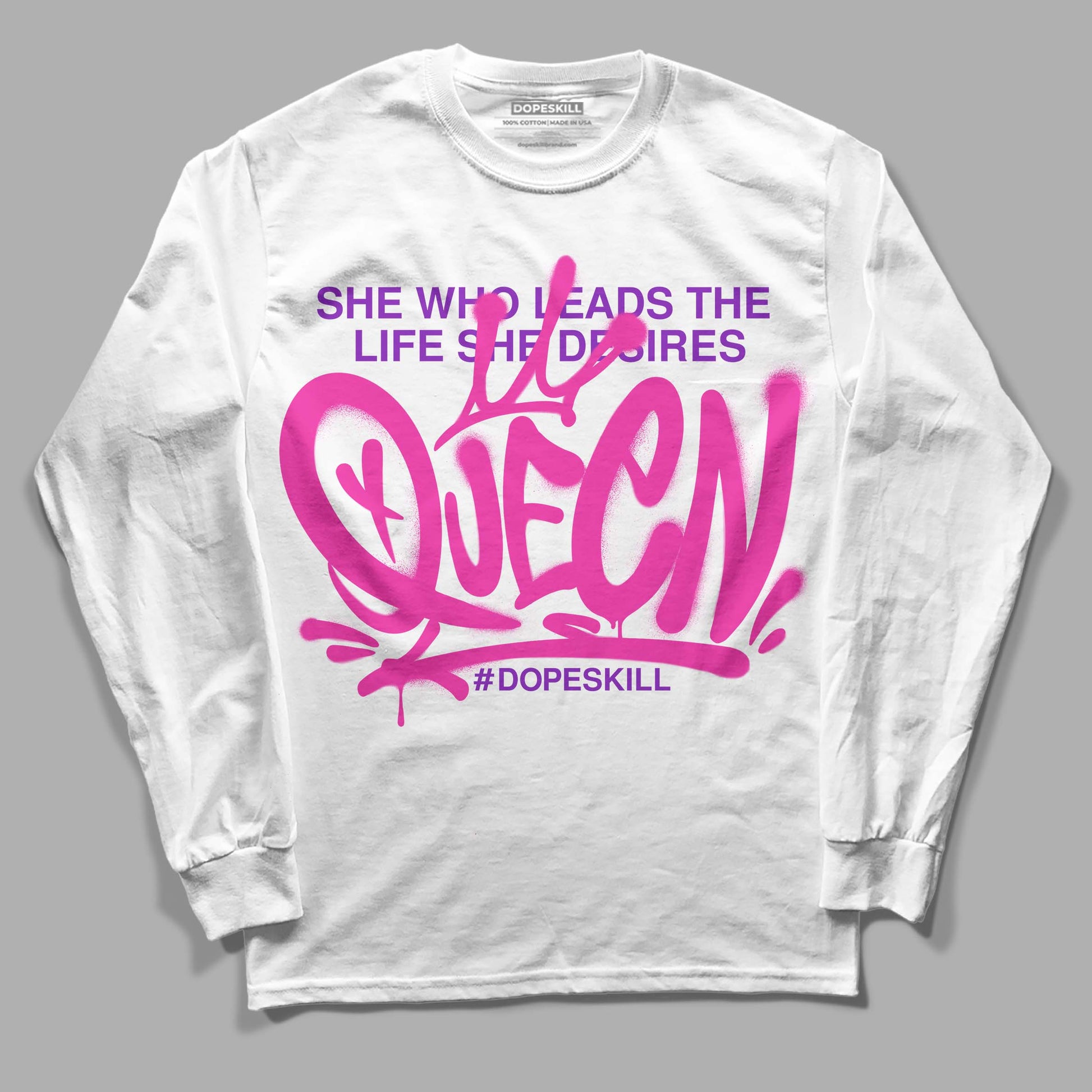 Pink Sneakers DopeSkill Long Sleeve T-Shirt Queen Graphic Streetwear - White