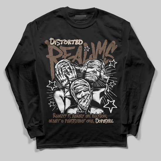 A Ma Maniére x Air Jordan 4 “Dark Mocha” DopeSkill Long Sleeve T-Shirt Distorted Realms Graphic Streetwear - Black