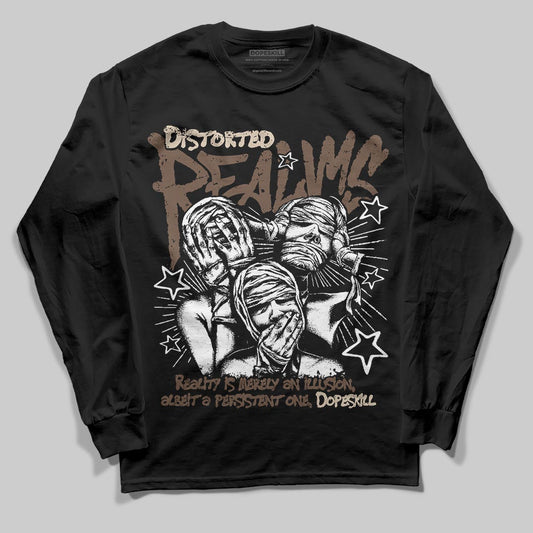 A Ma Maniére x Air Jordan 4 “Dark Mocha” DopeSkill Long Sleeve T-Shirt Distorted Realms Graphic Streetwear - Black