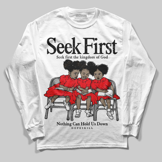 Red Sneakers DopeSkill Long Sleeve T-Shirt New Seek First Graphic Streetwear - White