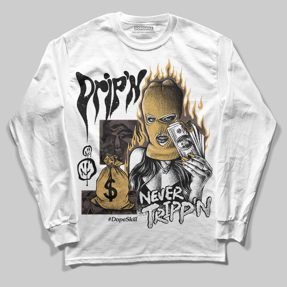 Adidas Samba OG C ‘Black Gum’ DopeSkill Long Sleeve T-Shirt Drip'n Never Tripp'n Graphic Streetwear - White