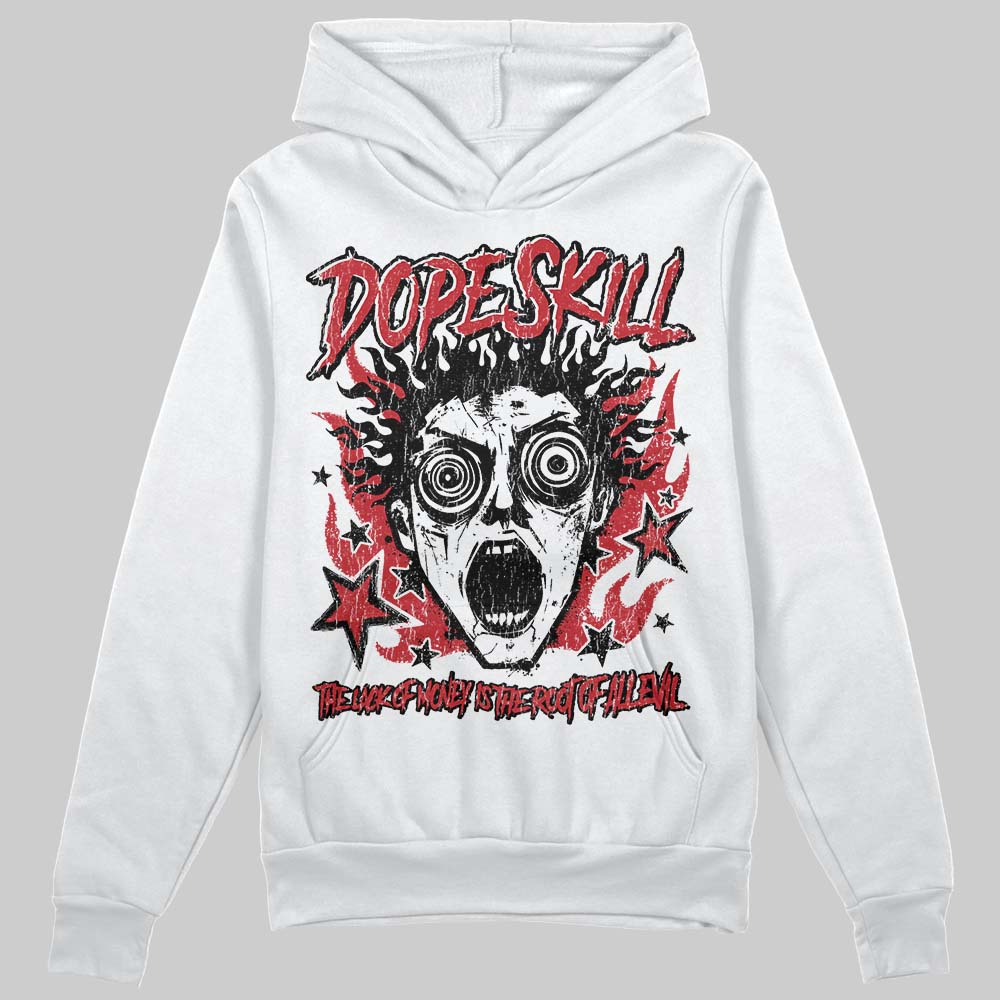 Jordan 4 “Flight Club” DopeSkill Hoodie Sweatshirt Root of Evil Graphic Streetwear - White