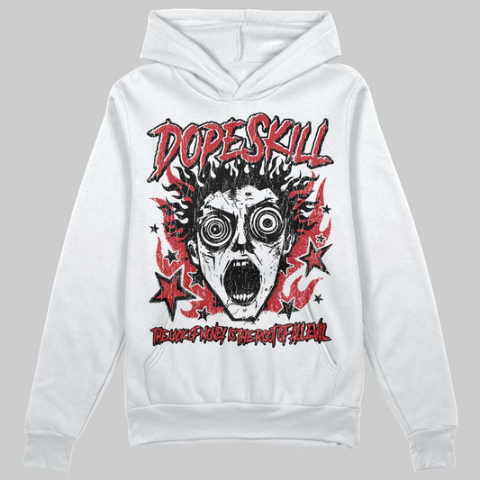 Jordan 4 “Flight Club” DopeSkill Hoodie Sweatshirt Root of Evil Graphic Streetwear - White