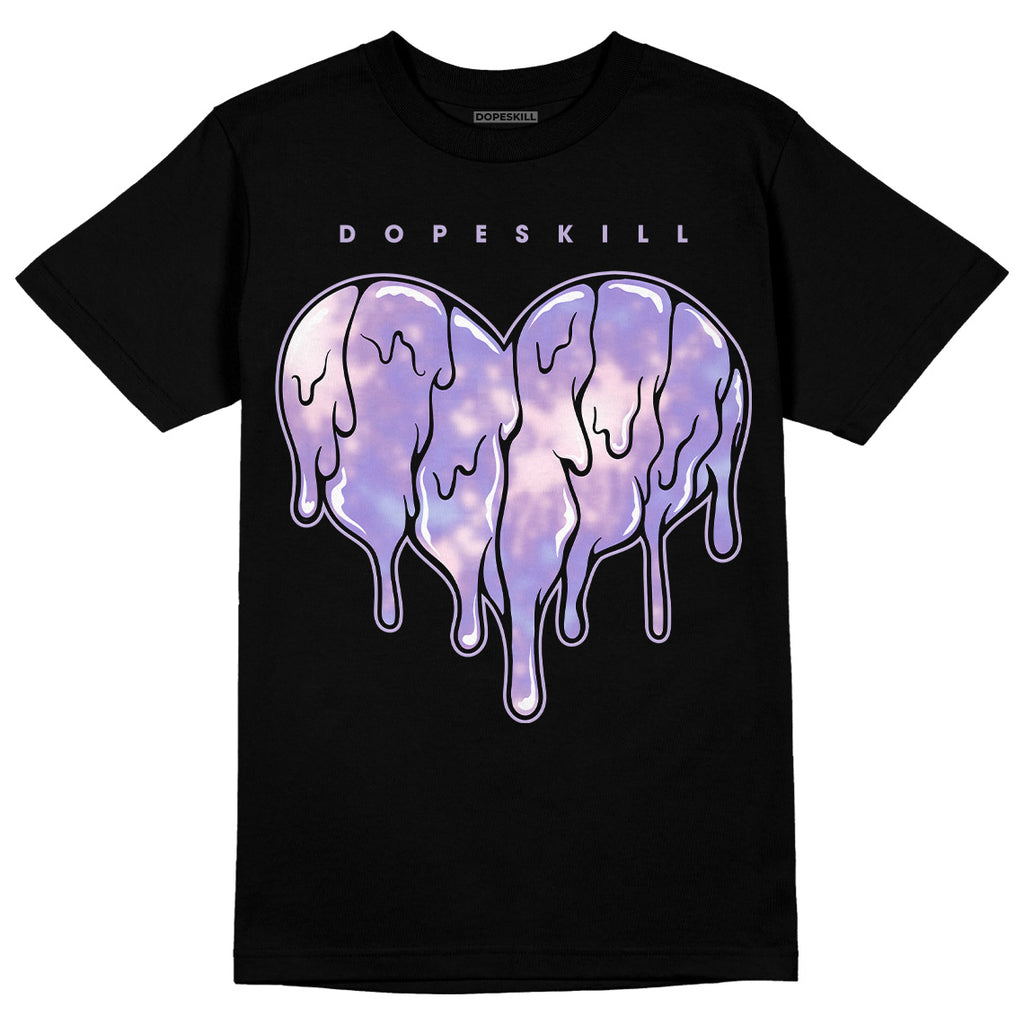 Jordan 4 Zen Master DopeSkill T-Shirt Slime Drip Heart Graphic Streetwear - Black 