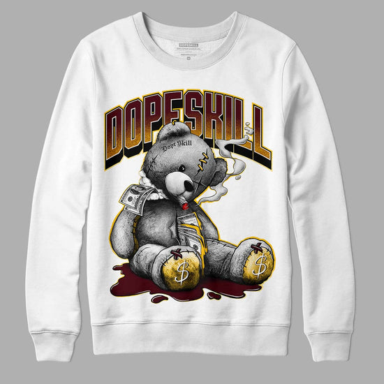 Dunk Yellow Bordeaux DopeSkill Sweatshirt Sick Bear Graphic Streetwear - White