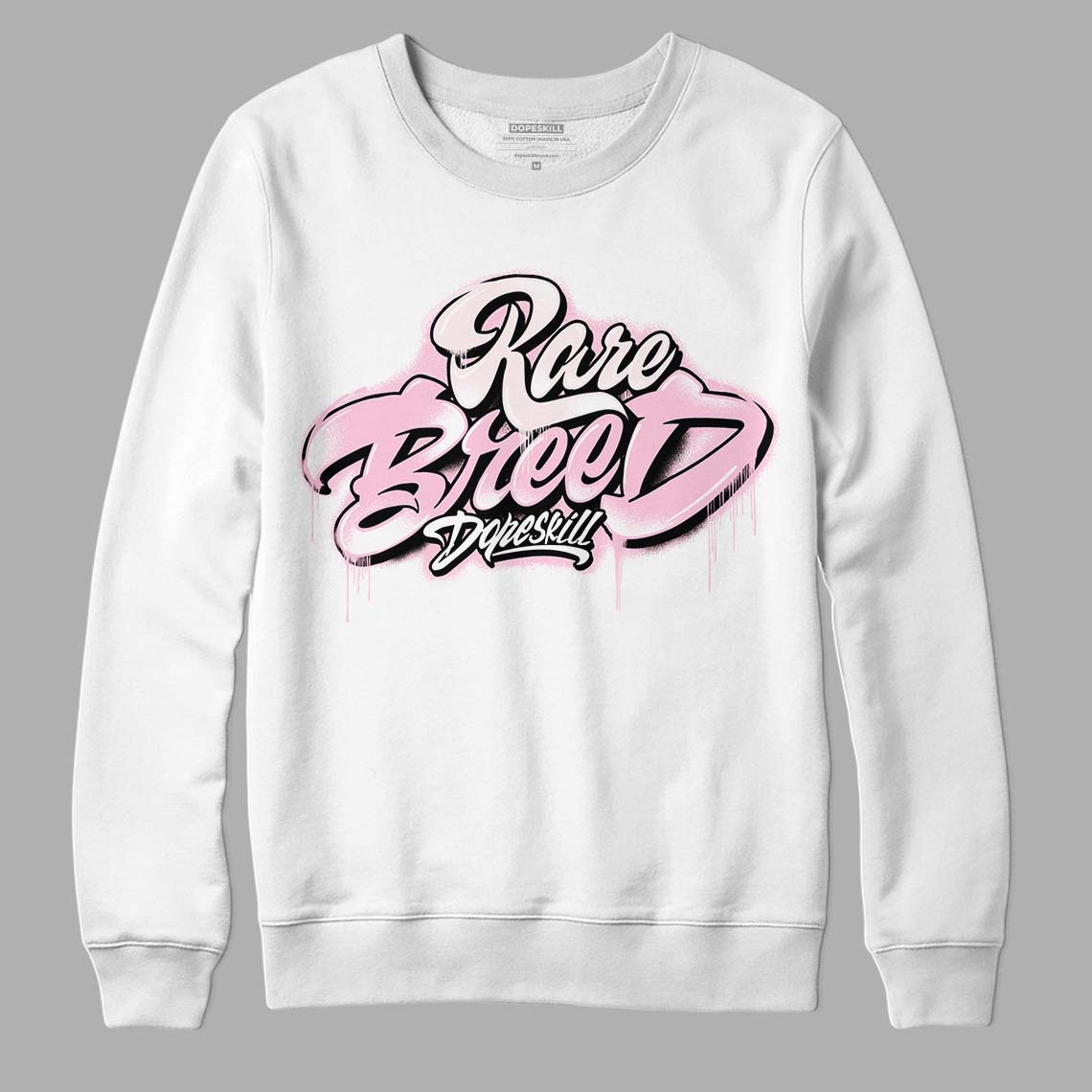 Dunk Low LX Pink Foam DopeSkill Sweatshirt Rare Breed Type Graphic Streetwear - White