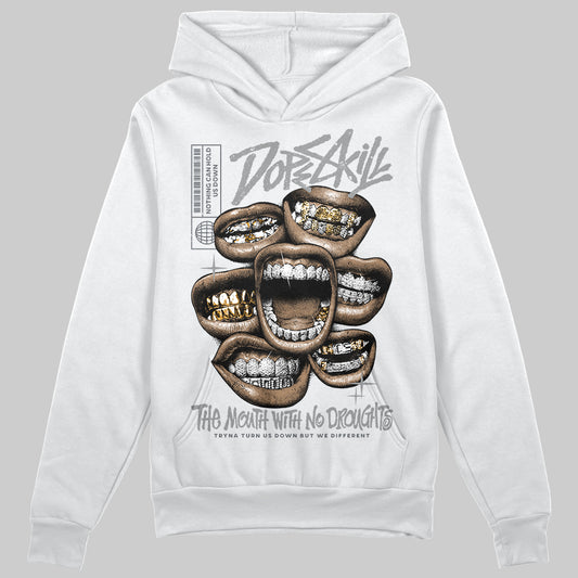Jordan 5 Retro Wolf Grey (2026) DopeSkill Hoodie Sweatshirt The Mouth With No Droughts Graphic Streetwear - White 