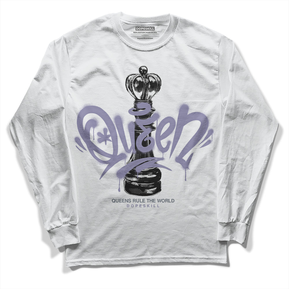 Jordan 5 Retro Low Indigo Haze DopeSkill Long Sleeve T-Shirt Queen Chess Graphic Streetwear - White