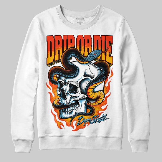 Black and White Sneakers DopeSkill Sweatshirt Drip or Die Graphic Streetwear - White 