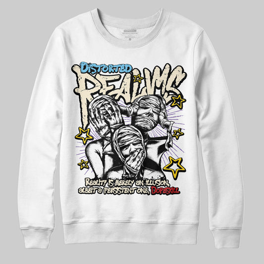 Jordan 17 Retro Low SP Infinite Archives DopeSkill Sweatshirt Distorted Realms Graphic Streetwear - White