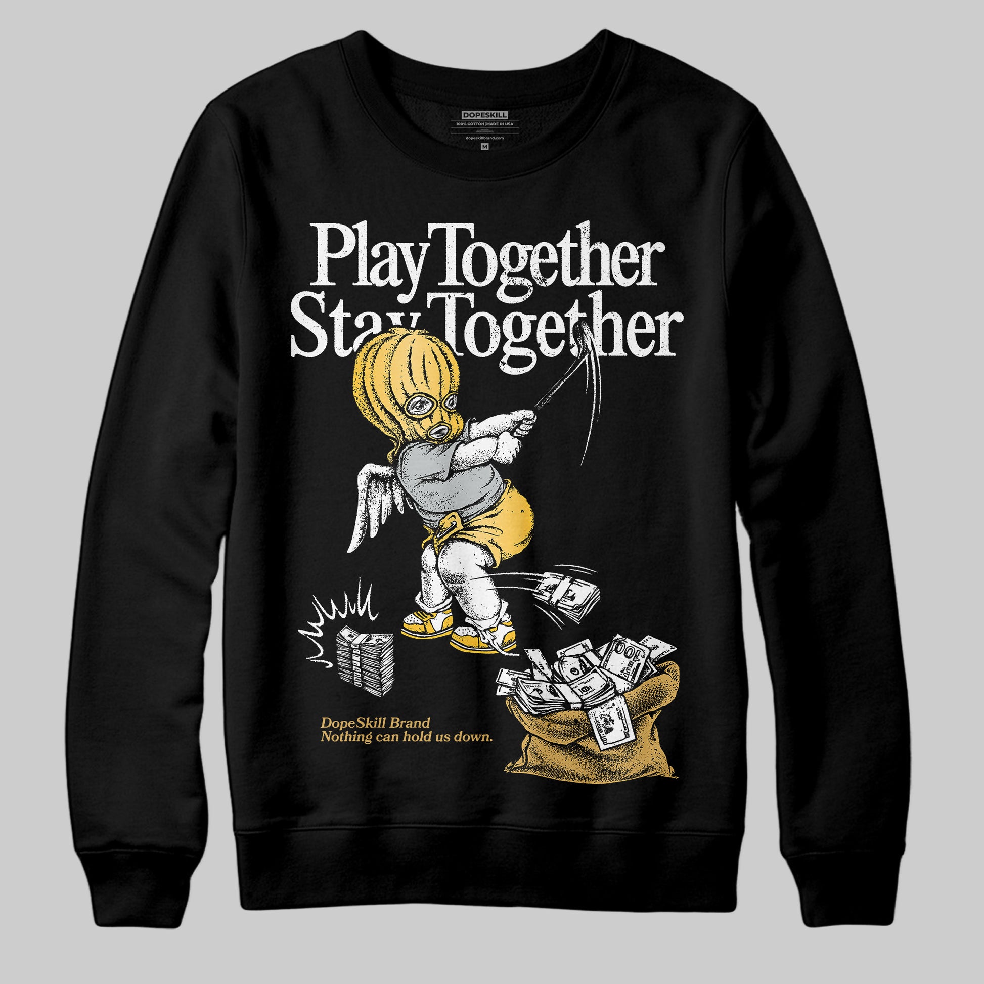 Jordan 12 "Phantom" DopeSkill Sweatshirt Play together, Stay together Graphic Streetwear - Black