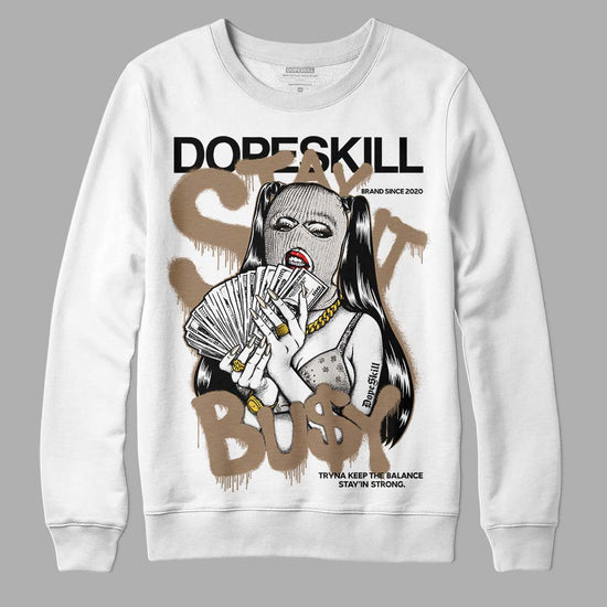 Jordan 5 SE “Sail” DopeSkill Sweatshirt Stay It Busy Graphic Streetwear - White