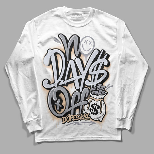 Jordan 4 Retro Frozen Moments DopeSkill Long Sleeve T-Shirt No Days Off Graphic Streetwear - White 