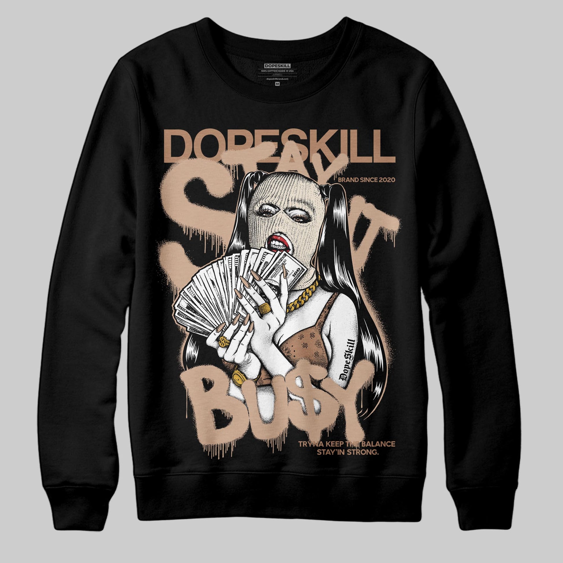 Jordan 4 Retro Cozy Girl DopeSkill Sweatshirt Stay It Busy Graphic Streetwear - black