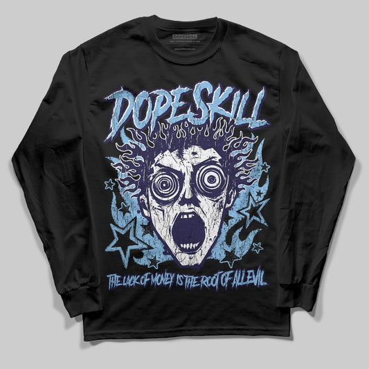 University Blue Sneakers DopeSkill Long Sleeve T-Shirt Root of Evil Graphic Streetwear - Black