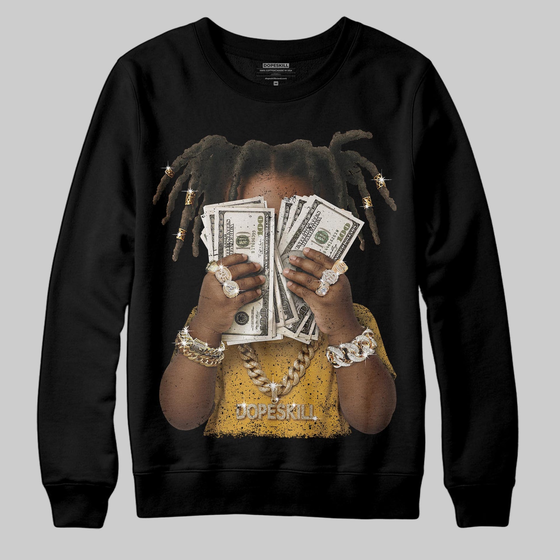 Jordan 5 'Tokyo' DopeSkill Sweatshirt Rich Youth Graphic Streetwear - Black