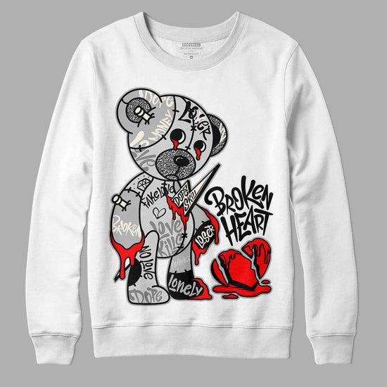 Jordan 3 “Off Noir” DopeSkill Sweatshirt Broken Heart Graphic Streetwear - White