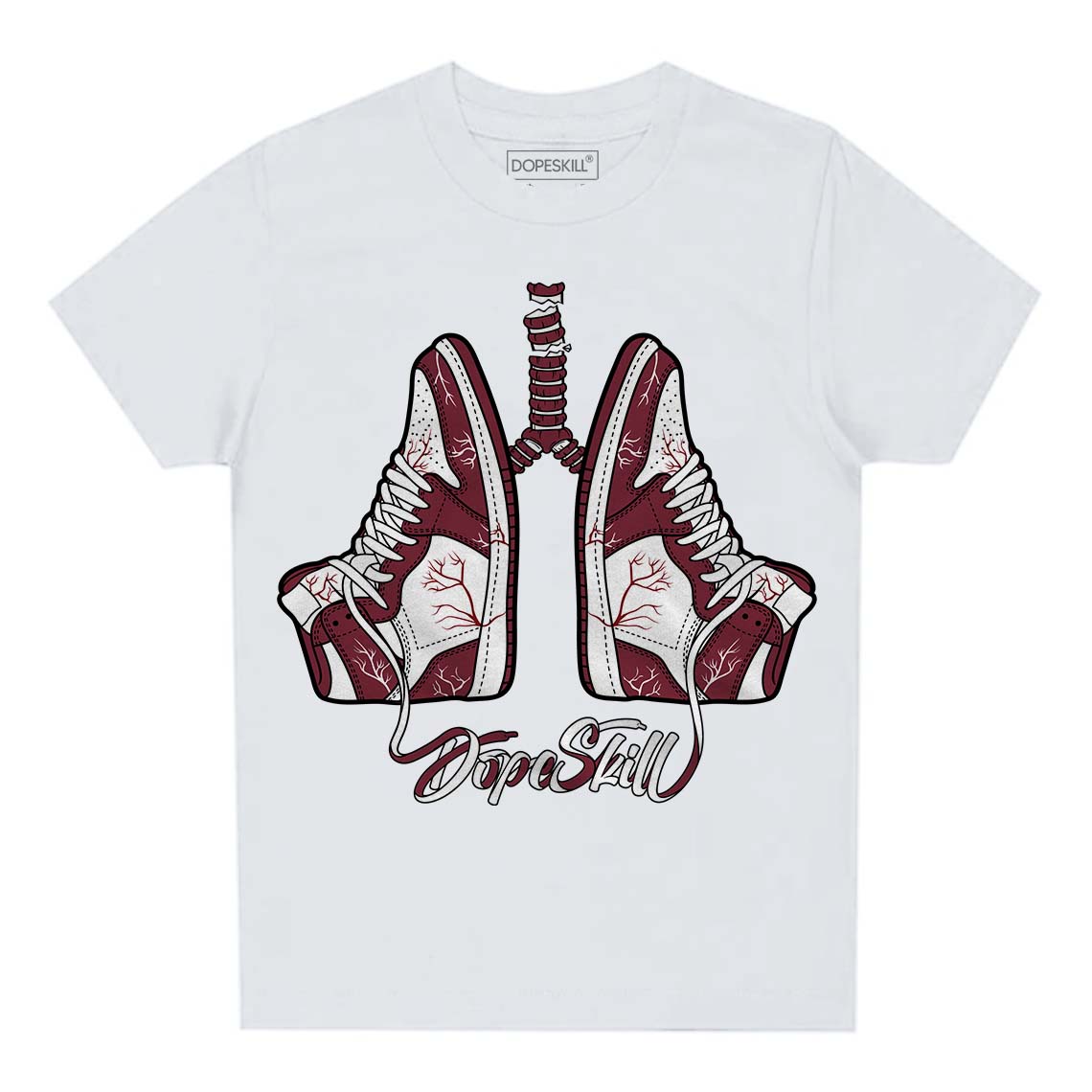 Jordan 1 Retro High OG “Team Red” DopeSkill Toddler Kids T-shirt Breathe Graphic Streetwear - White