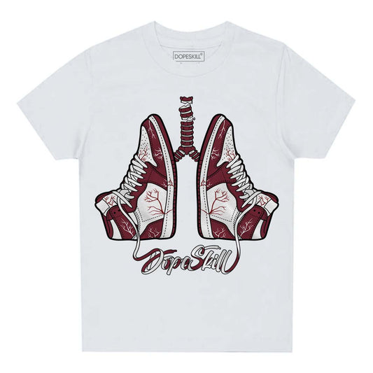 Jordan 1 Retro High OG “Team Red” DopeSkill Toddler Kids T-shirt Breathe Graphic Streetwear - White