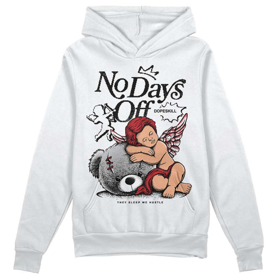 Jordan 12 “Red Taxi” DopeSkill Hoodie Sweatshirt New No Days Off Graphic Streetwear - WHite