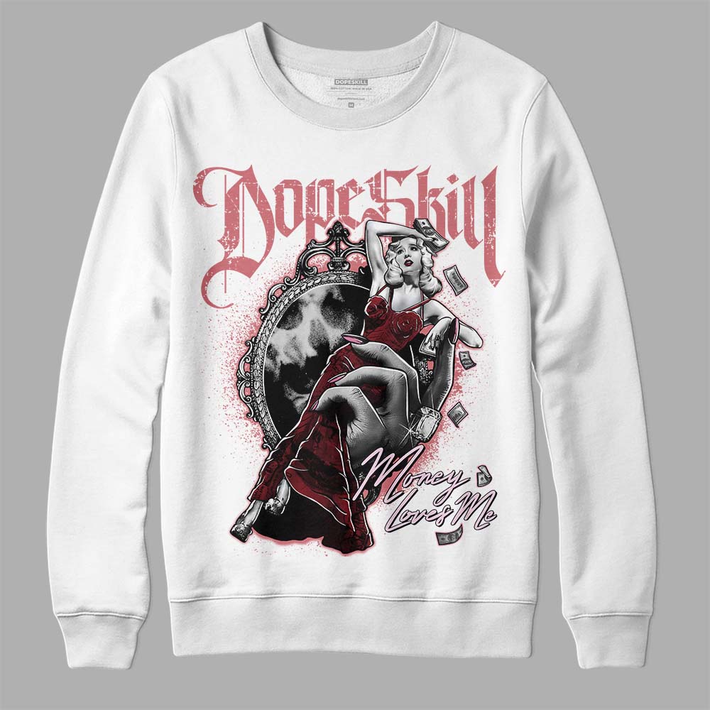 Valentine's Day Collection DopeSkill Sweatshirt Money Loves Me Graphic Streetwear - White 