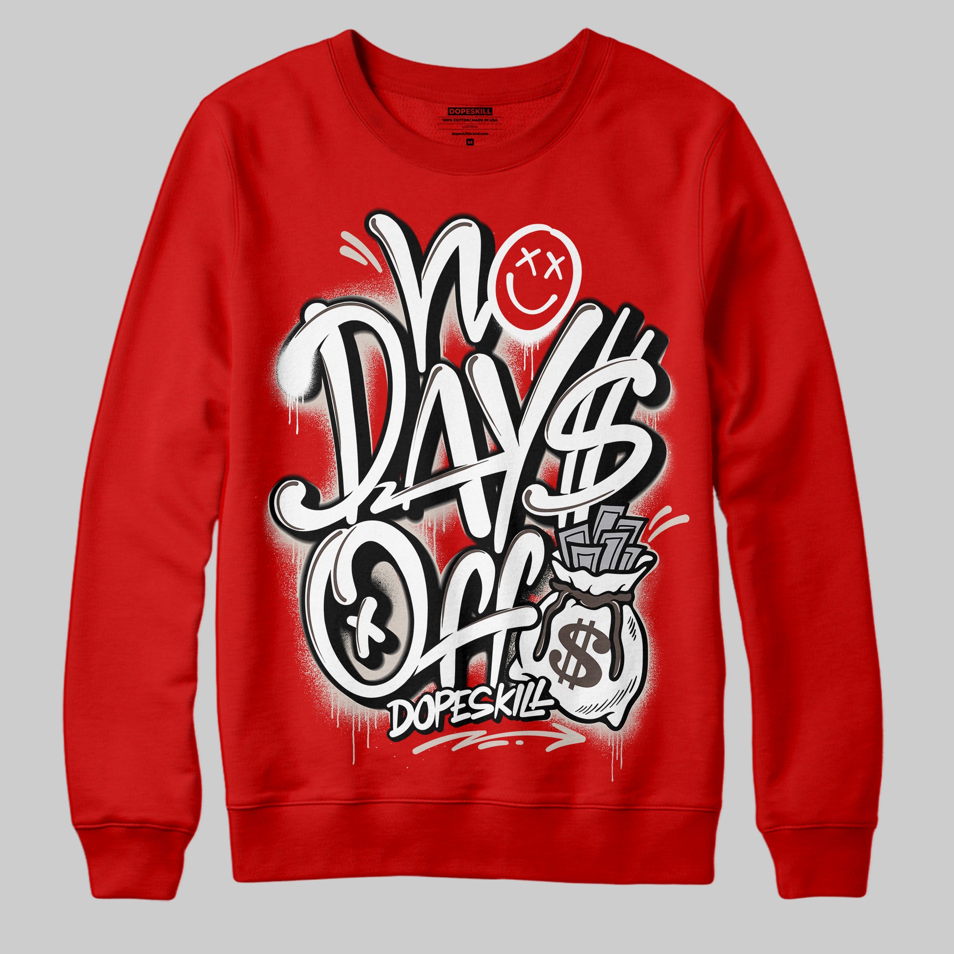 Adidas Samba OG Cloud White Better Scarlet Supplier Colour DopeSkill Sweatshirt No Days Off Graphic Streetwear - Red