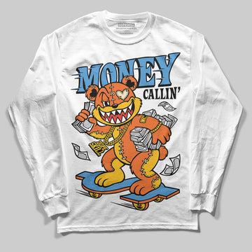 Orange, Black and White Sneakers DopeSkill Long Sleeve T-Shirt Money Callin' Graphic Streetwear - White