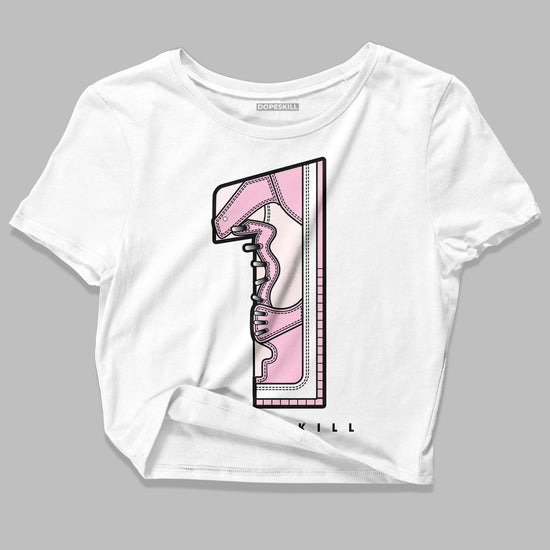 Dunk Low LX Pink Foam DopeSkill Women's Crop Top No.1 Graphic Streetwear - White