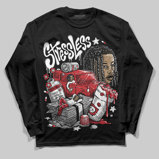 Jordan 11 Retro Low Bred (2025) DopeSkill Long Sleeve T-Shirt Stressless Graphic Streetwear - Black
