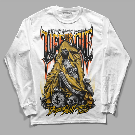 Yellow Sneakers DopeSkill Long Sleeve T-Shirt Life or Die Graphic Streetwear - WHite