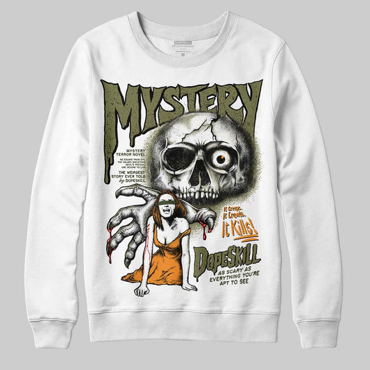 Olive Sneakers DopeSkill Sweatshirt Mystery Ghostly Grasp Graphic Streetwear - White