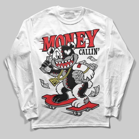 Black and White Sneakers DopeSkill Long Sleeve T-Shirt Money Callin' Graphic Streetwear - White 