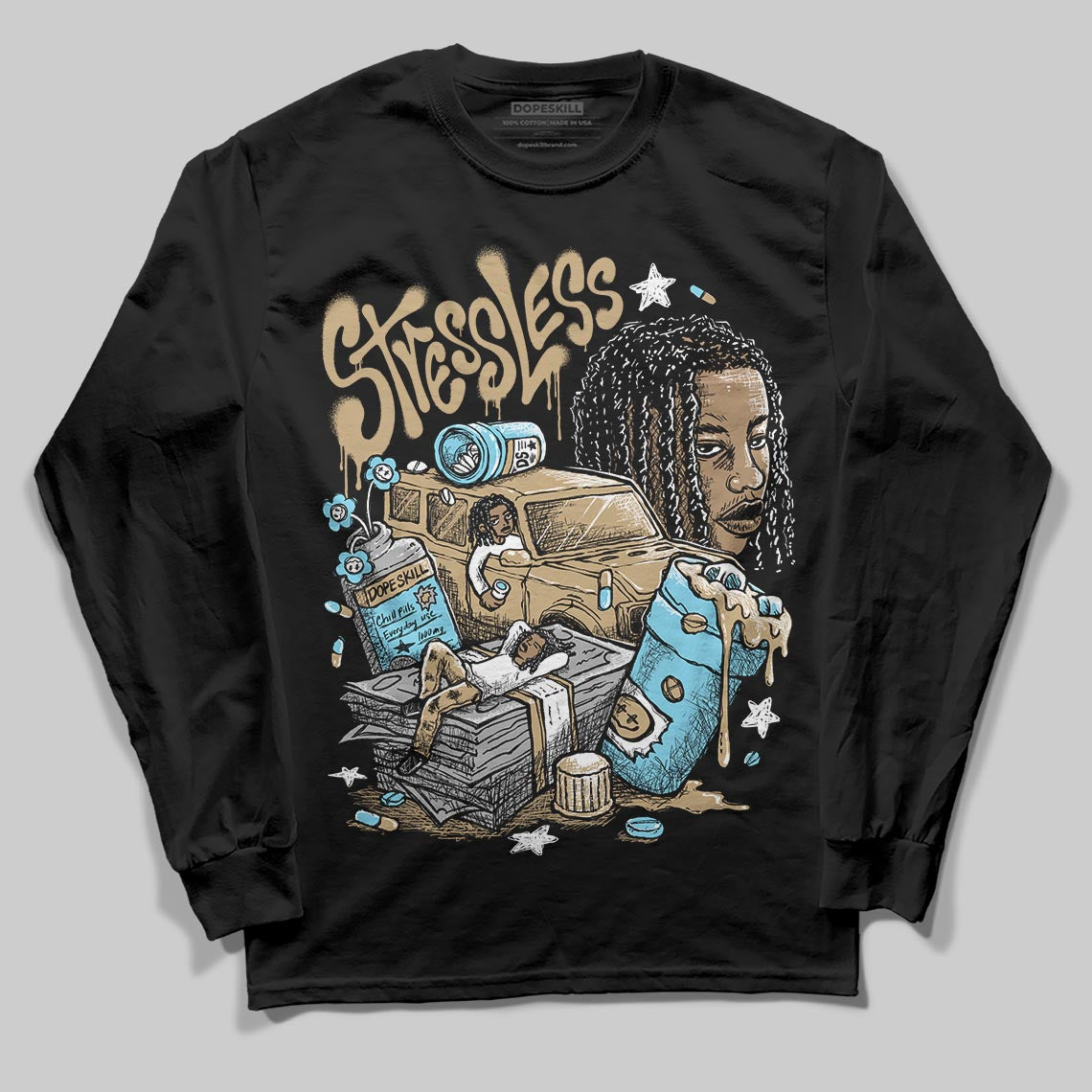 Jordan 11 City Pack “H-Town” DopeSkill Long Sleeve T-Shirt Stressless Graphic Streetwear - black