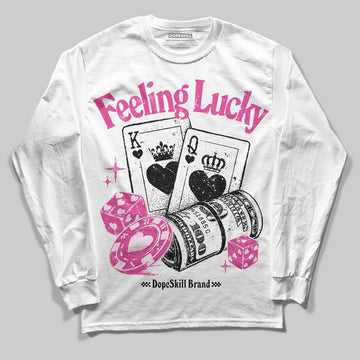 Dunk Low GS 'Triple Pink' DopeSkill Long Sleeve T-Shirt Feeling Lucky Graphic Streetwear - White