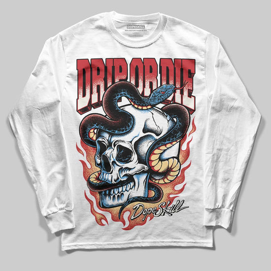 Jordan 4 “Flight Club” DopeSkill Long Sleeve T-Shirt Drip or Die Graphic Streetwear - White 