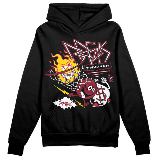 Jordan 1 Retro High '85 OG Metallic Burgundy DopeSkill Hoodie Sweatshirt Break Through Graphic Streetwear - Black