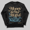 Jordan 11 City Pack “H-Town” DopeSkill Long Sleeve T-Shirt Money Is Our Motive Typo Graphic Streetwear - Black