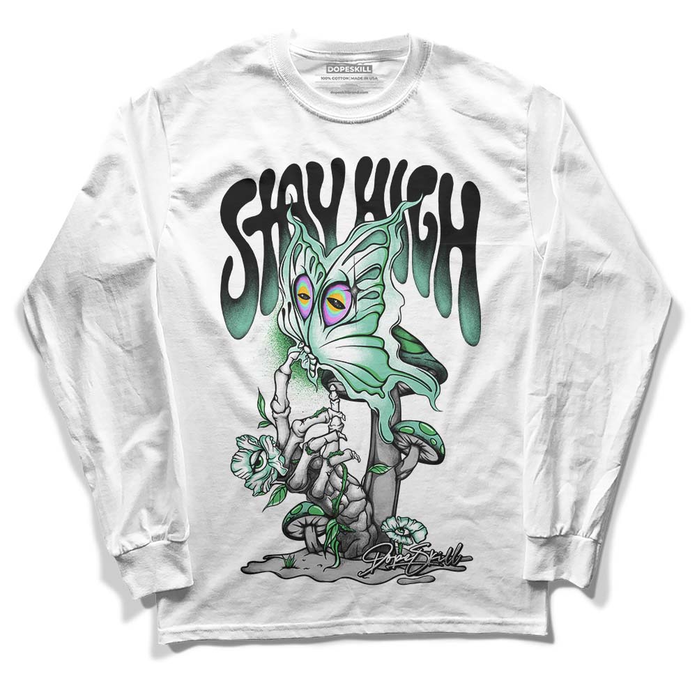 Jordan 1 High OG Green Glow DopeSkill Long Sleeve T-Shirt Stay High Graphic Streetwear - White 