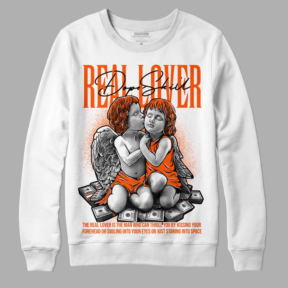 MSCHF Super Normal 2 Orange Milk DopeSkill Sweatshirt Real Lover Graphic Streetwear - White