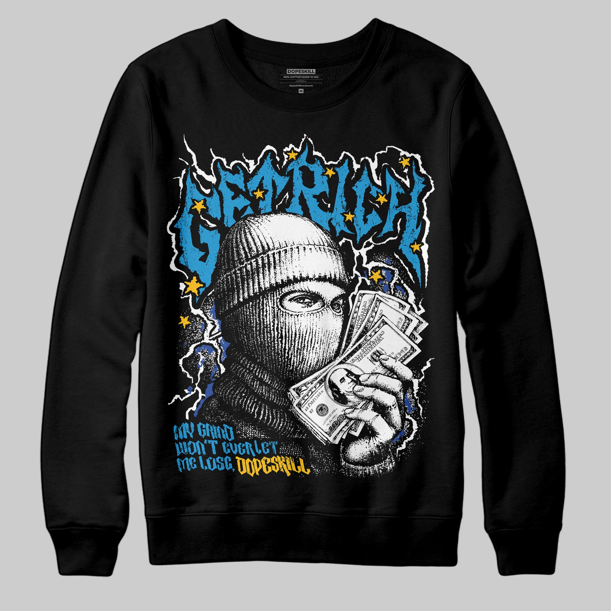 Royal Blue Sneakers DopeSkill Sweatshirt Wealthy Graphic Streetwear - Black