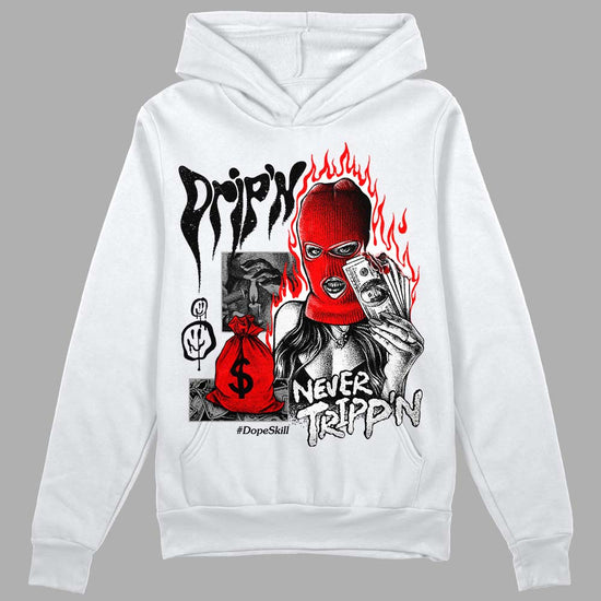 Black and White Sneakers DopeSkill Hoodie Sweatshirt Drip'n Never Tripp'n Graphic Streetwear - White 