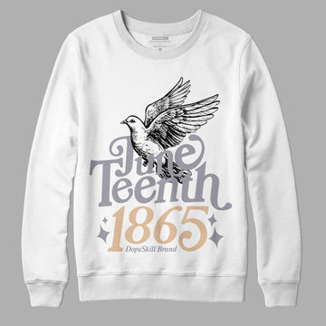 Jordan 4 Retro Frozen Moments DopeSkill Sweatshirt Juneteenth 1865 Graphic Streetwear - White 