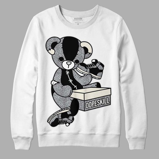 Jordan 1 Retro Low OG Black Cement DopeSkill Sweatshirt Sneakerhead BEAR Graphic Streetwear - White