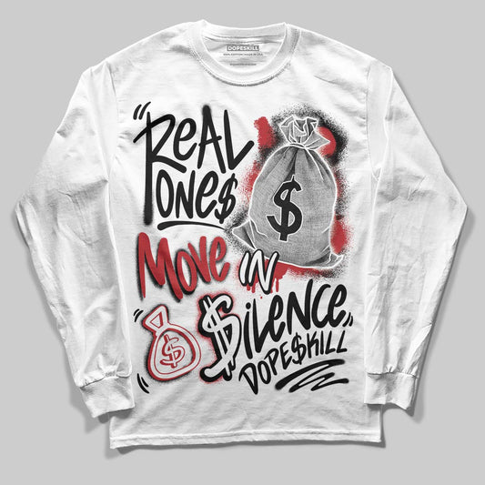 Jordan 14 Golf “Last Shot” DopeSkill Long Sleeve T-Shirt Real Ones Move In Silence Graphic Streetwear - White