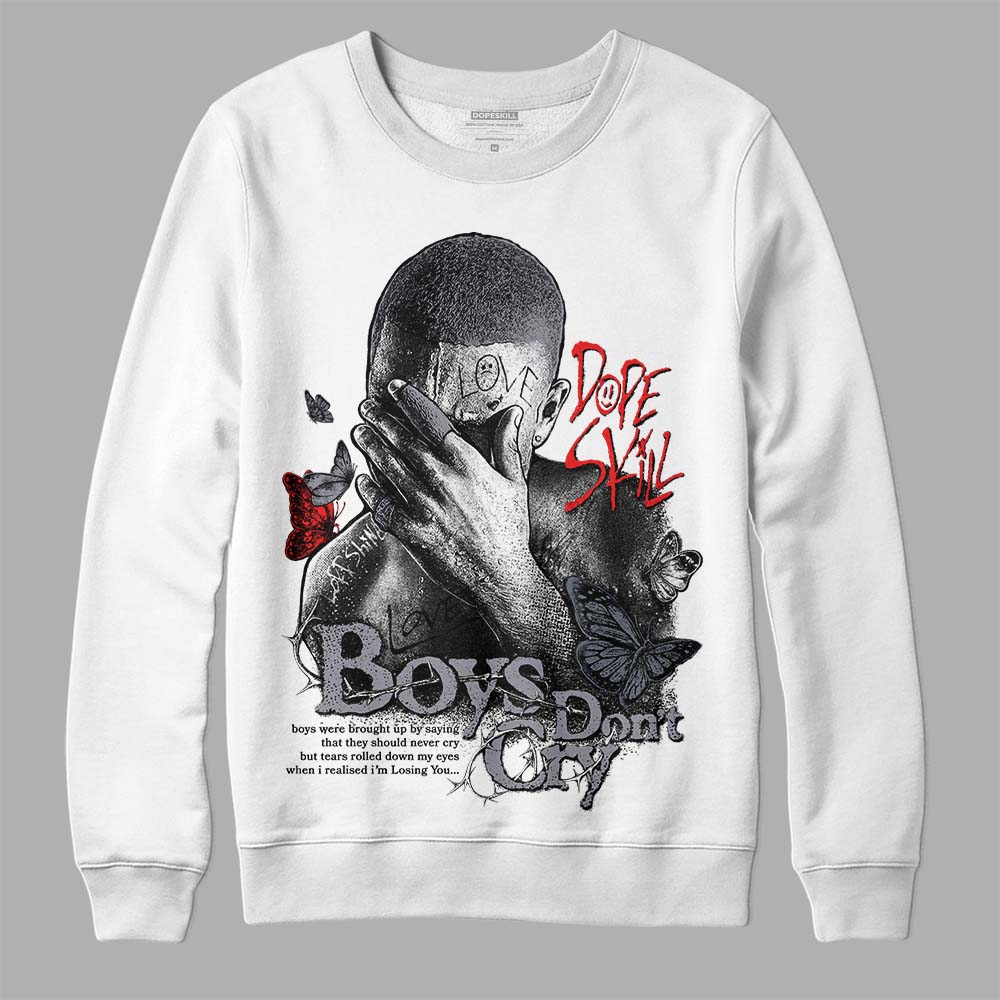 Jordan 14 Retro 'Stealth' DopeSkill Sweatshirt Boys Don't Cry Graphic Streetwear - White