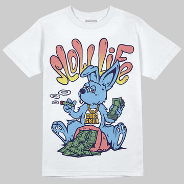 University Blue Sneakers DopeSkill T-Shirt Slow Life Graphic Streetwear - White