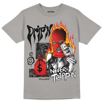 Grey Sneakers DopeSkill Grey T-Shirt Drip'n Never Tripp'n Graphic Streetwear 