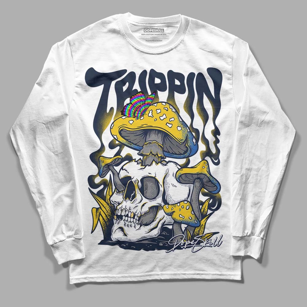 Dunk Low Vintage “Michigan” DopeSkill Long Sleeve T-Shirt Trippin Graphic Streetwear - White