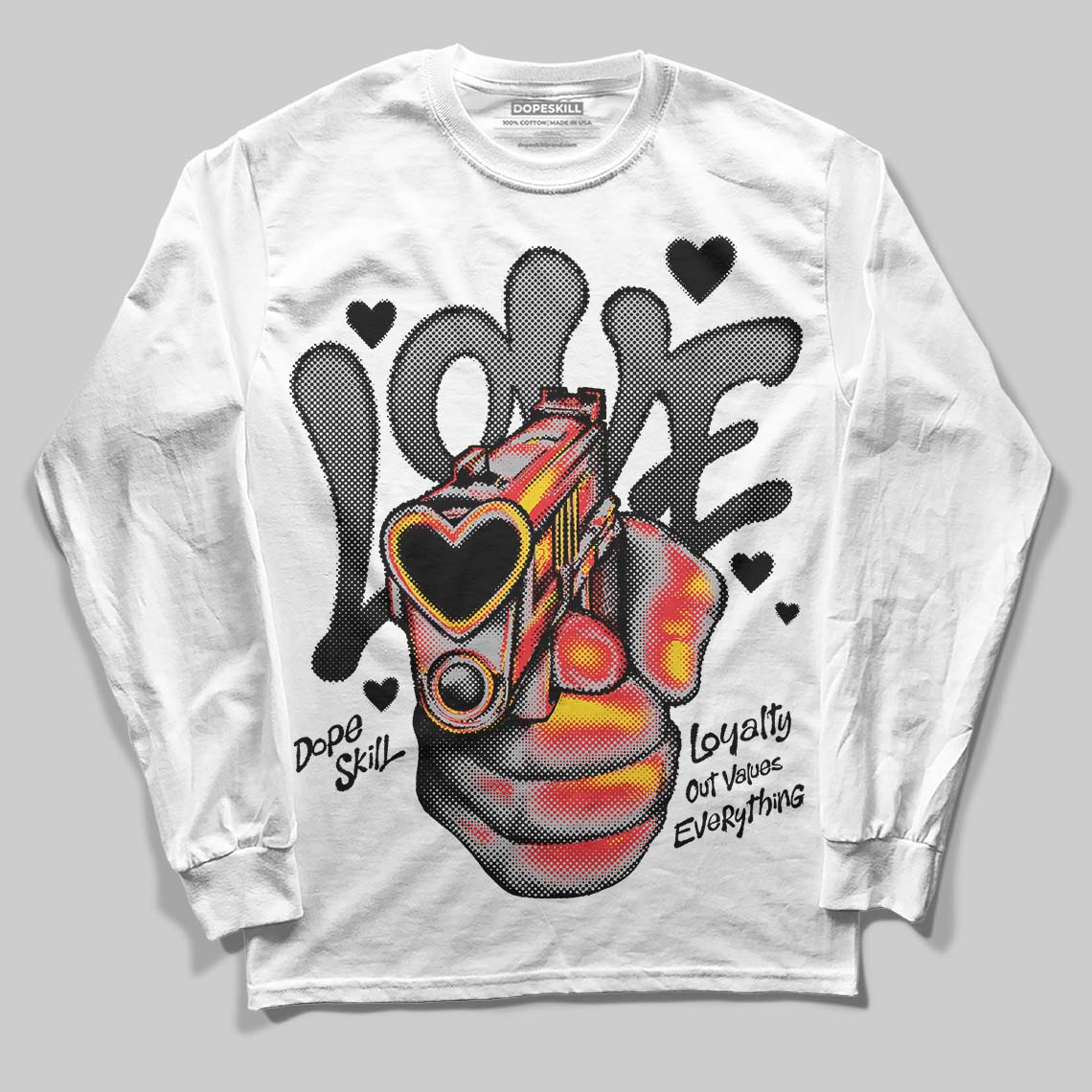 Dunk Low Panda White Black DopeSkill Long Sleeve T-Shirt Love Shot Graphic Streetwear - White